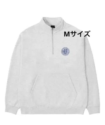 HUF 그레이 하프 지퍼 맨투맨 M