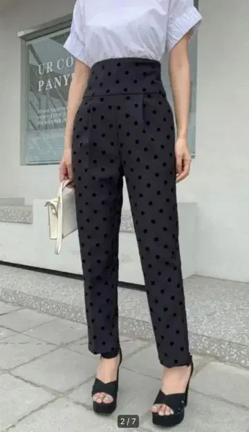 EMI PANTS DOT 인기 하이웨스트 팬츠