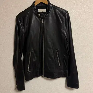 블랙 가죽 라이더 자켓