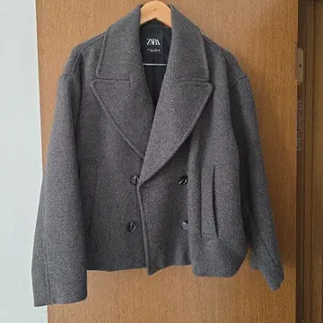 ZARA 그레이 더블 브레스트 자켓 EUR L
