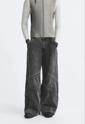 [ 즉시 완판 ] ZARA 바이커 배기 핏 진