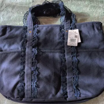 PEACH JOHN 네이비 레이스 토트백 L