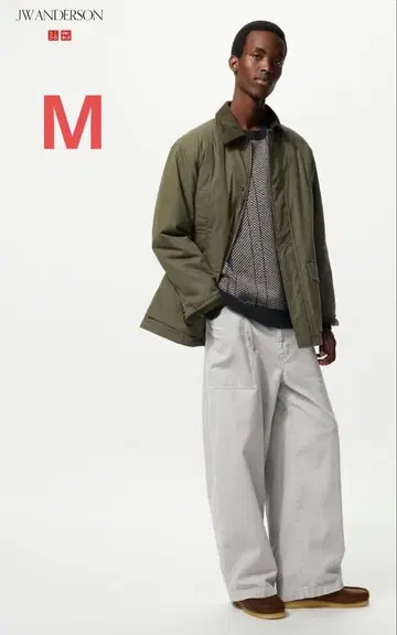 유니클로 JW ANDERSON 코듀로이 워크 팬츠 그레이 M