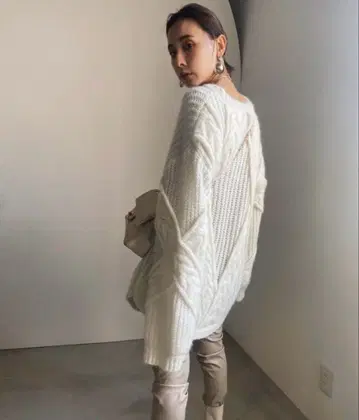 [ Ameri Vintage ] BACK CABLE KNIT