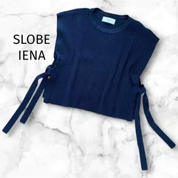 [새상품급] SLOBE IENA 슬로브 이에나 니트 베스트 네이비 베스트