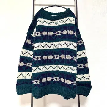 에콰도르 니트 스웨터 오버 사이즈 핸드 니트