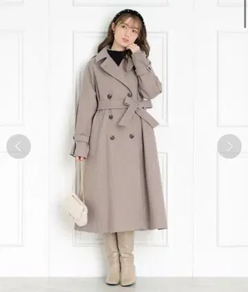 [ 새상품 ] couture brooch 트렌치코트 브라운 벨트 없음 L