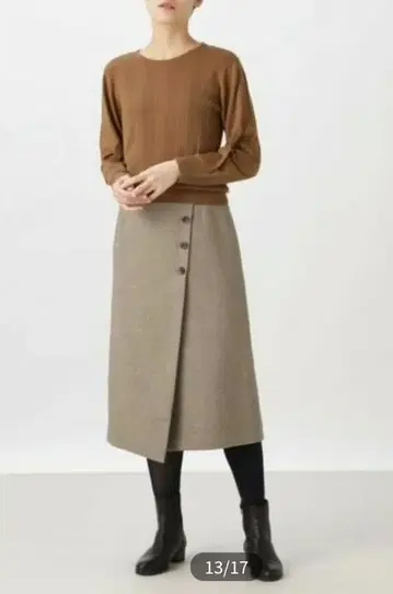 휴먼 우먼 트위드 롱 스커트