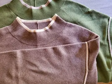 글로벌 워크 멜티 파이핑 풀오버 L 모카, 그린