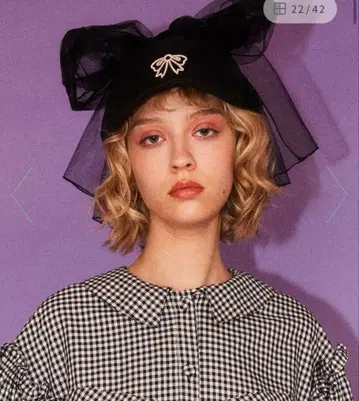 캔디 스트리퍼 캡 블랙 리본