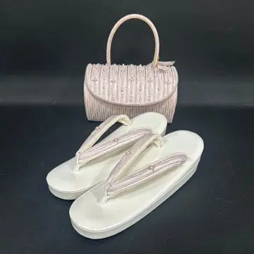 샤오리 원단 펄 핑크실버 겹침 조리 백