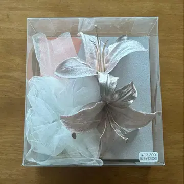 일본 정통의상 소품 머리 장식 백합 모티브 핑크