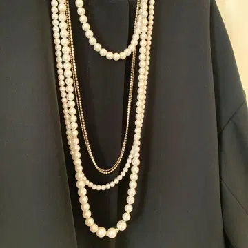 5연 펄 목걸이