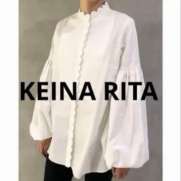 KEINA RITA 케이나리타 스캘럽 퍼프 슬리브 블라우스