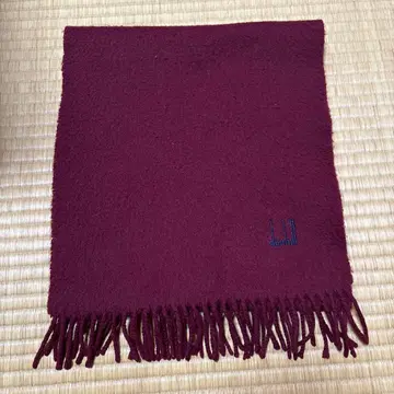 던힐 머플러 프린지 로고 자수 보르도 와인 레드