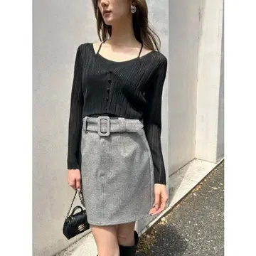 snidel 벨티드 박스 미니 스커트