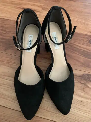 블랙 스웨이드 스틸레토 하이힐 23.5cm