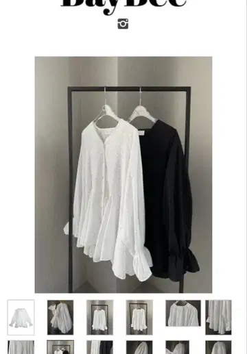 BayBee 베이비 자수 플레어 블라우스 블랙