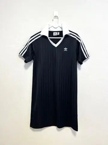 adidas 아디다스 오리지널 스트라이프 폴로 원피스 M 블랙