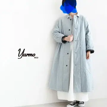 Yarmo(야모) 충전솜 롱 코트/인디고 샴브레이