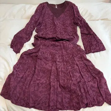 Ray beams 자카드 티어드 맥시 원피스