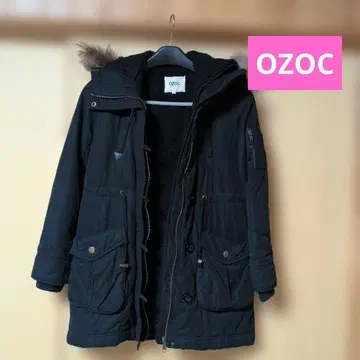 OZOC 후드 부착 모즈 코트 36 사이즈 블랙