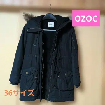 OZOC 후드 부착 모즈 코트 36 사이즈 블랙