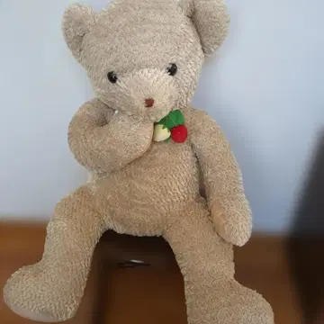 곰 봉제 인형 와일드 스트로베리 베이지 LL