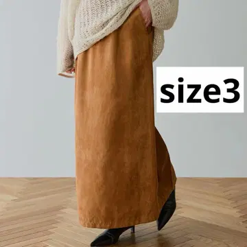 crewre 페이크 스웨이드 I라인 스커트 카멜 사이즈 3 크루레