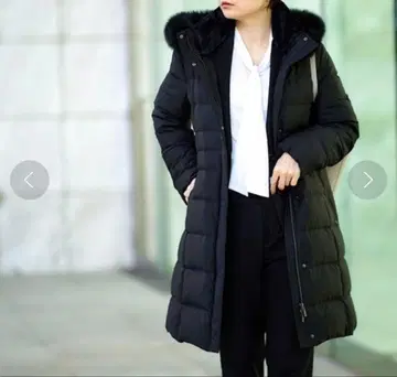 INDIVI 퍼 트리밍 다운 코트 블랙 05 XXS