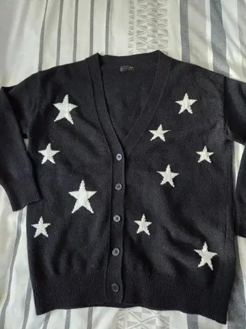 SCOTCLUB Aga 별 패턴 가디건 블랙