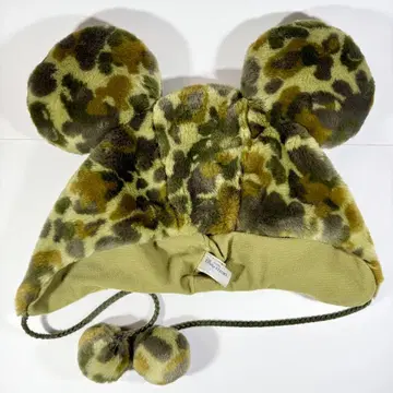 디즈니 귀 달린 카모 패턴 캡 그린 팬 캡 디즈니 리조트