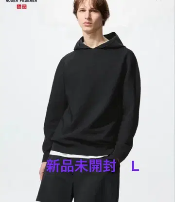 워셔블 3D 니트 후드티 ROGER FEDERER L 블랙 페데러