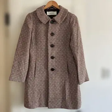 슈퍼 하카 둥근 카라 울 코트