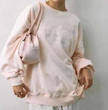 올리브 데 올리브 키라키라 비쥬 맨투맨 핑크