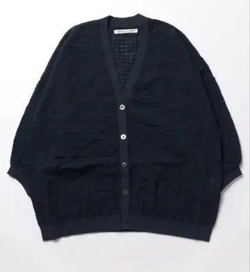 네이비 아두이트리스테스 면 셔링 셔츠 가디건