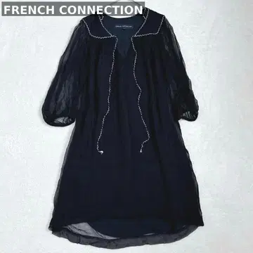 v17 FRENCH CONNECTION 이소재 절개 원피스 봉긋한 소매