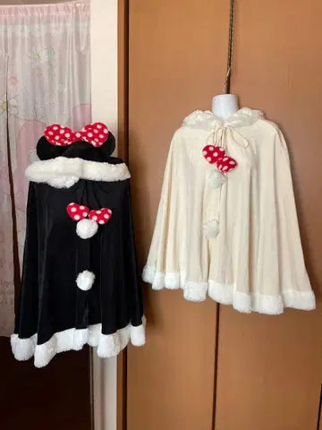 도쿄 디즈니 리조트 판초 플리스 케이프 2개 세트 미니 마우스