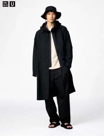 [ 새상품 ] UNIQLO U 오버 사이즈 스텐카라 코트 블랙 M
