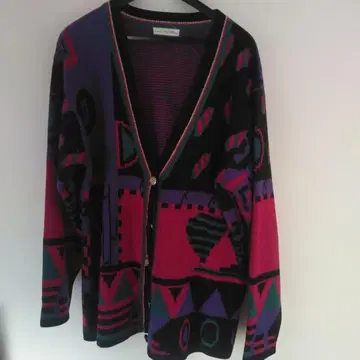 컬러풀 기하학 패턴 가디건