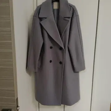 프리즈마트 그레이 더블 체스터 롱 코트