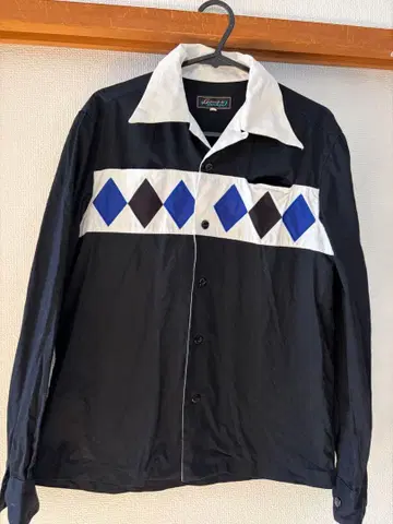 로카빌리 Good Rockin' 다이아몬드 패턴 긴팔 셔츠