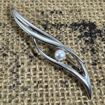 실버 브로치 펄 진주