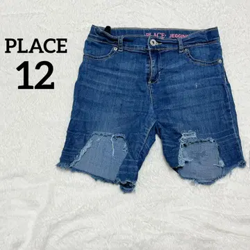 PLACE [ 12 ] 숏팬츠 숏 팬츠 데미지 가공 블루 파랑