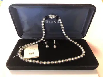 PETITSOIR 조개 진주 그레이 목걸이&귀걸이