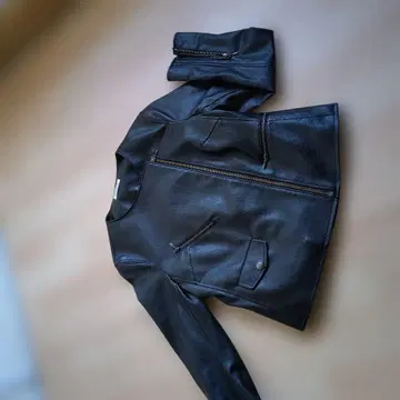 PLST 블랙 싱글 라이더 자켓 M