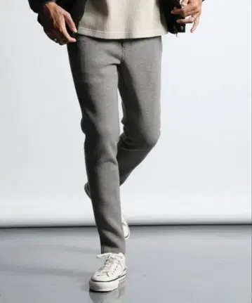 [ 정가 13,200엔 ] 헤링본 종이상자 니트 사이드 슬릿 팬츠 S