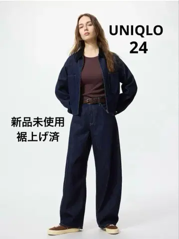 [미사용 새상품] UNIQLO 배기 커브 진즈 NAVY 24
