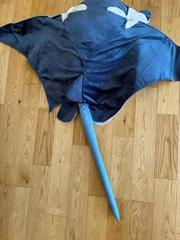 가오리형 봉제 인형 약 110cm 다크 블루