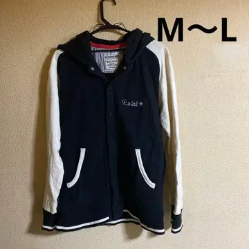 Roial 블랙 x 화이트 바시티 자켓 MEDIUM